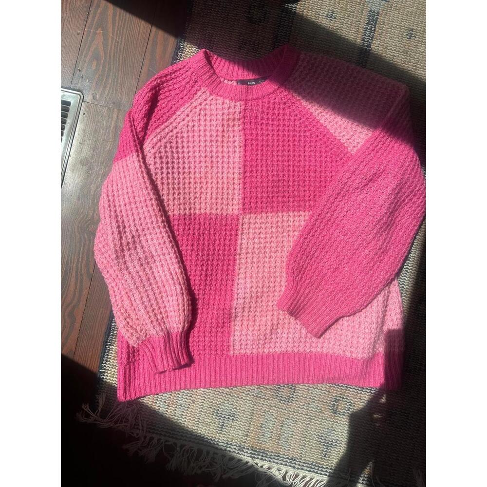 Trendy Pink Patchwork Sweater by Mango